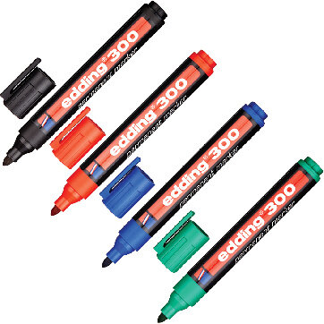 Набор маркеров EDDING E-300 кругл. наконечник 1,5-3мм наб. 4цв