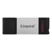 Флеш-память Kingston DataTraveler 80, USB-C 3.2 G1, сереб/чер, DT80/256GB Флеш-память Kingston DataTraveler 80, USB-C 3.2 G1, сереб/чер, DT80/256GB