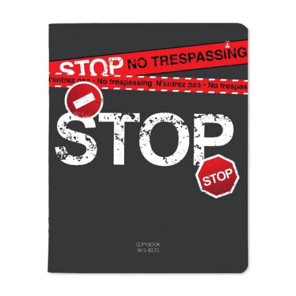 Тетрадь общая А5 96л клетка,скрепка,обл.карт.KEEP AWAY 5диз 7-96-1171