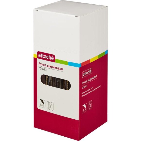 Ручка шариковая Attache Corvet черная, 0,7мм Ручка шариковая Attache Corvet черная, 0,7мм