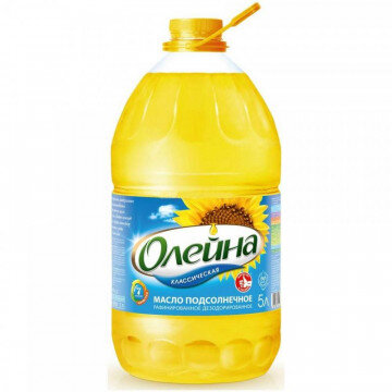 Масло Олейна  подсолнечное рафинированное, 5 л