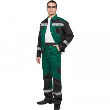 Спец.одежда летняя Костюм мужской л21-КБР зелен/черн. (р.56-58) 170-176 Спец.одежда летняя Костюм мужской л21-КБР зелен/черн. (р.56-58) 170-176