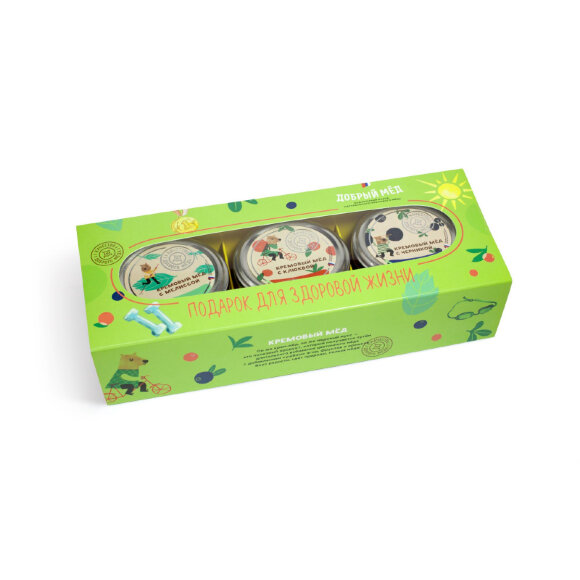 Подарочный набор На здоровье 3 крем-меда по 120гр мелисса/клюква/черника