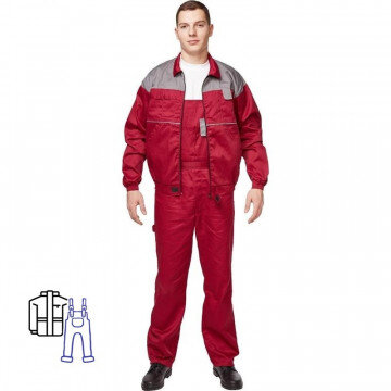 Спец.одежда летняя Костюм муж. Универсал кур/пк бордо/сер. 64-66/182 Спец.одежда летняя Костюм муж. Универсал кур/пк бордо/сер. 64-66/182
