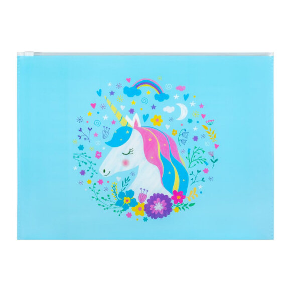 Набор папок №1School Единорог 3шт/уп(уголок А4, конверт зип-лок А4 и А5)