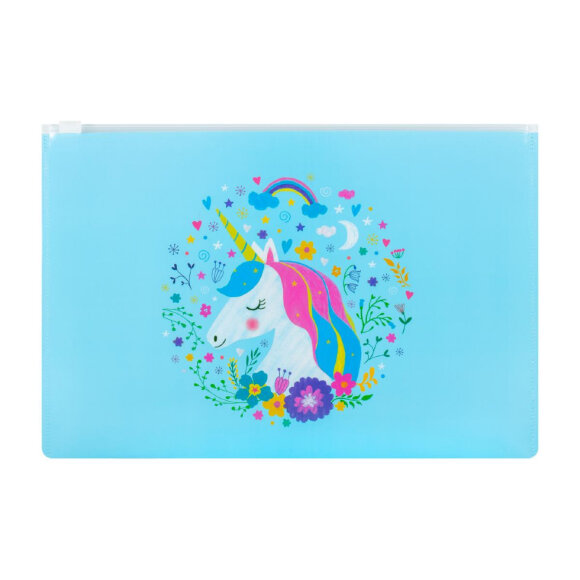 Набор папок №1School Единорог 3шт/уп(уголок А4, конверт зип-лок А4 и А5)