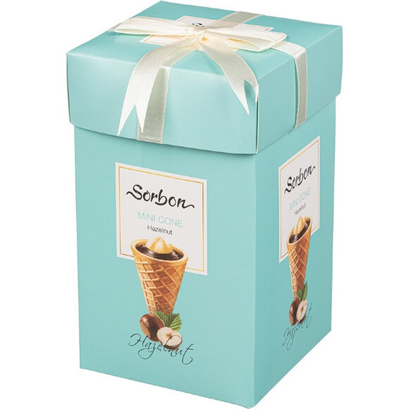 Набор конфет Sorbon мини-рожки Hazelnut с какао хрустящей начинкой, 240г