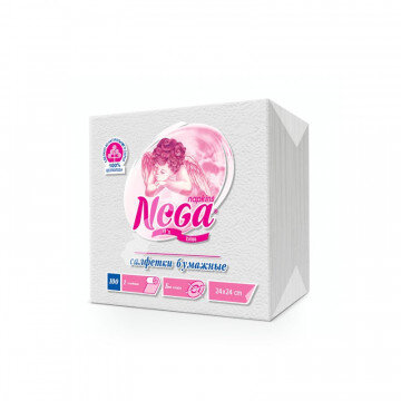 Салфетки Nega 1 сл 24х24 белые 100шт/уп