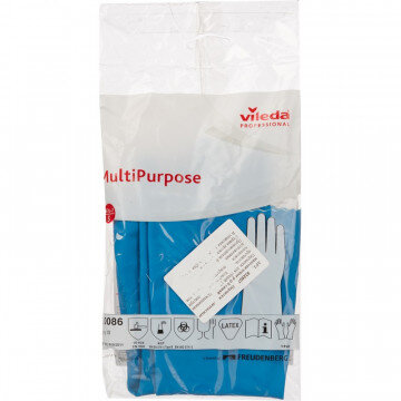 Перчатки латексные Многоцелевые Vileda, синий, S, 100752