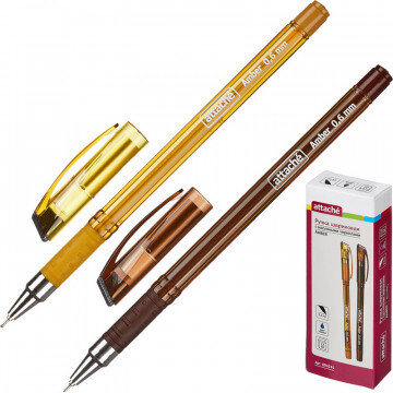 Ручка шариковая Attache Amber, 0,6мм, с манжеткой, синий стерж.