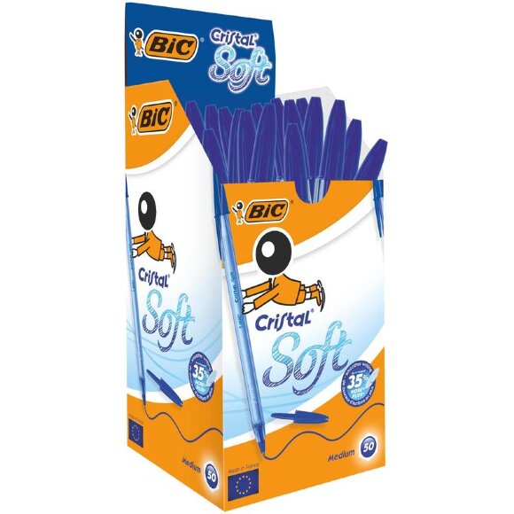 Ручка шариковая BIC Cristal Soft синий, 0,35мм, 951434 Ручка шариковая BIC Cristal Soft синий, 0,35мм, 951434