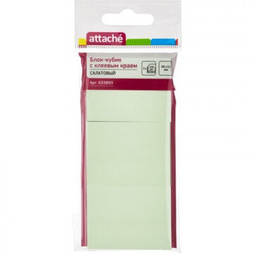 Блок-кубик ATTACHE с клеев.краем 38х51 салатовый 100л. 3 шт/наб.