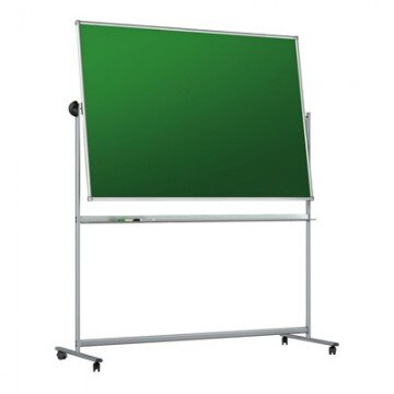 Доска меловая - магнитная-зелен/маркерная-белая 100х150 вращ. мобильнусил