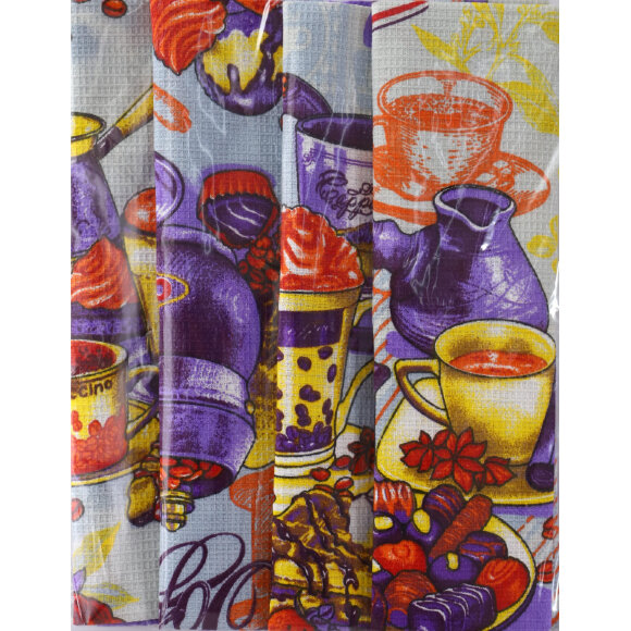 Набор кух. полотенец 35х60- 4 шт., вафля 160 гр/м2, Кофе микс