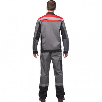 Спец.одежда летняя Костюм муж. л19-КБР сер/красн кур/бр (р.60-62) 182-188