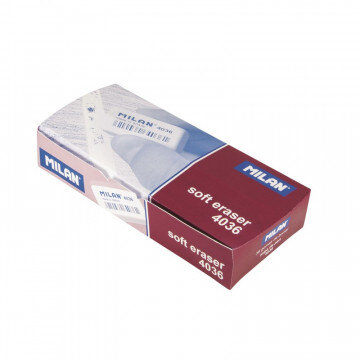 Ластик каучуковый Milan 4036, 3,9х2х0,8, белый Ластик каучуковый Milan 4036, 3,9х2х0,8, белый