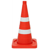 Конус сигнальный 2 с/о полосы квадратное основание 520 мм