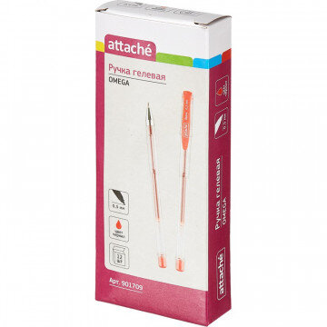 Ручка гелевая Attache красный стерж., 0,5мм, без манж.