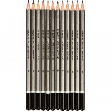 Набор карандашей черногр. Derwent Academy Sketching Hang Pack 12шт 5H-6B