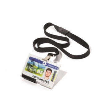 Бейдж  Durable 8927 с 1 секц. на текст.шнурке