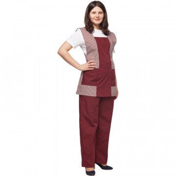 Костюм для горничных и уборщиц у08-СБР бордо (р.44-46)р.170-176