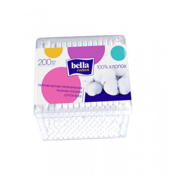 Палочки ватные Bella cotton 200шт/уп моноблок (BC-081-P200-081)
