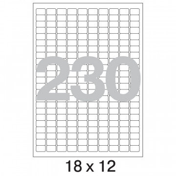 Этикетки самоклеящиеся Promega label 18х12 мм/230шт. на листе А4 (25л.