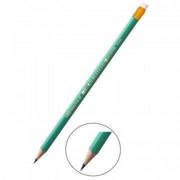 Карандаш чернографитный EVOLUTION ЭКО HB с ластиком пласт., Франция