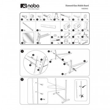 Доска стеклянная двустор. мобил.1903943 NOBO DIAMOND  900X1200