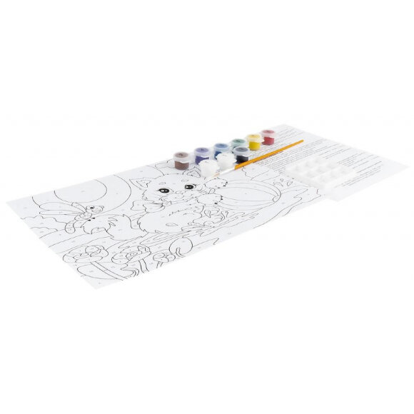 Набор для творчества картина по номерам Радостный котенок, Ркн-034 Набор для творчества картина по номерам Радостный котенок, Ркн-034