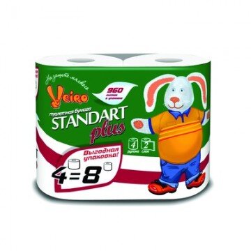 Бумага туалетная Veiro 2сл бел вторич втул 30м 240л 4рул/уп 3c24