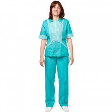 Костюм для горничных и уборщиц женский у10-КБР бирюза (р.56-58)р.158-164