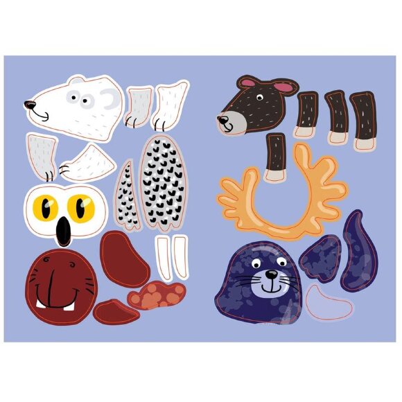 Книга с наклейками и загадками. Собери по частям. На севере, МС11446