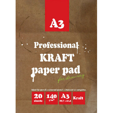 Папка для рисования и эскизов,А3,20л,бл.крафт 140г,02649