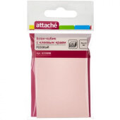 Блок-кубик ATTACHE с клеев.краем 76х51 розовый 100л.