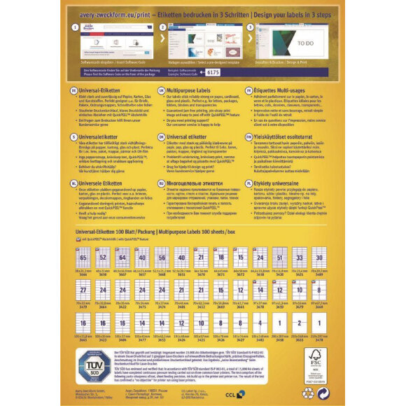 Этикетки самоклеящиеся 3659 универсал. 97х42.3мм,IJ+L+K+CL,1200шт/уп Этикетки самоклеящиеся 3659 универсал. 97х42.3мм,IJ+L+K+CL,1200шт/уп