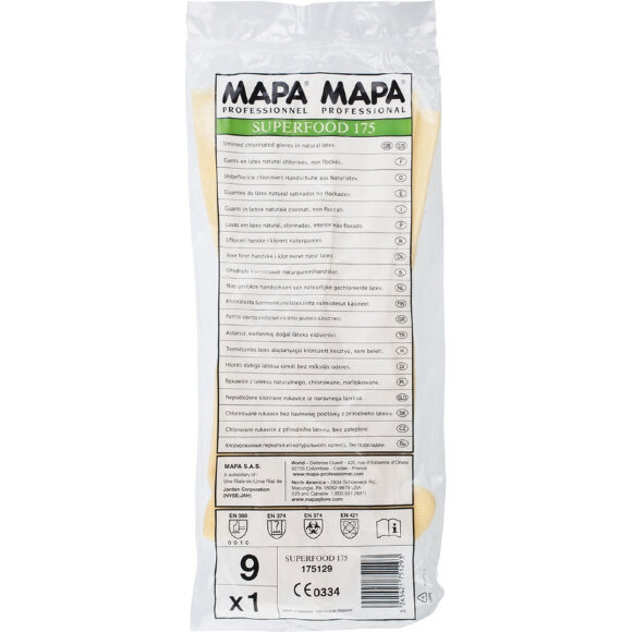 Перчатки защитные латекс MAPA Vital/Superfood 177/175(р.9) Перчатки защитные латекс MAPA Vital/Superfood 177/175(р.9)