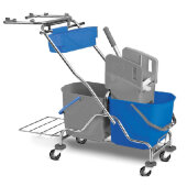 Тележка уборочная Gelberk 2х25л метал. каркас, отжим+мусор.мешок GL-CT24/2 Тележка уборочная Gelberk 2х25л метал. каркас, отжим+мусор.мешок GL-CT24/2