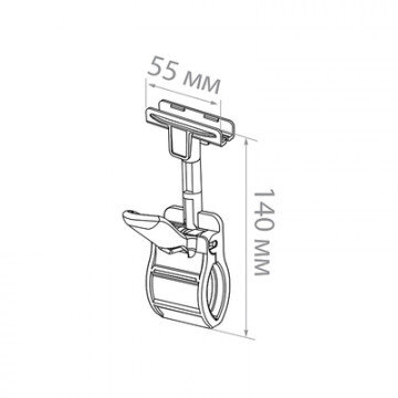 Держатель ценн. пластик. рамки универсал. CLAMP-T, цвет черный (10шт/уп)