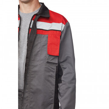 Спец.одежда летняя Костюм муж. л19-КБР сер/красн кур/бр (р.44-46) 182-188