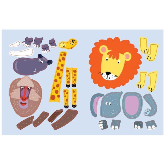 Книга с наклейками и загадками. Собери по частям. В Африке, МС11443