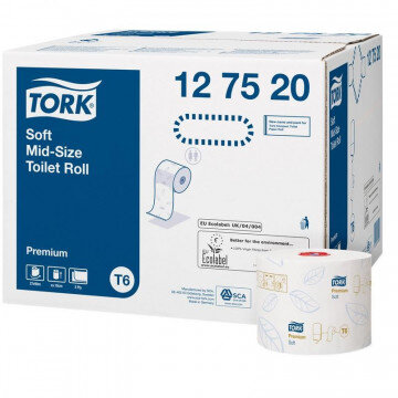 Бумага туалетная Tork Premium T6 2сл бел 100%цел втул 90м 27рул/уп 127520 Бумага туалетная Tork Premium T6 2сл бел 100%цел втул 90м 27рул/уп 127520