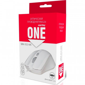 Мышь компьютерная Smartbuy ONE 352 белая (SBM-352-WK) Мышь компьютерная Smartbuy ONE 352 белая (SBM-352-WK)