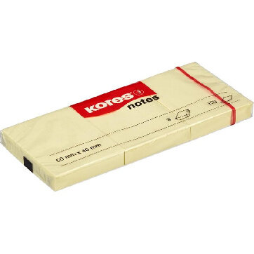 Блок-кубик Kores бум.для зам. 50х40 желтая 100л. 3шт./уп. ?46050 Блок-кубик Kores бум.для зам. 50х40 желтая 100л. 3шт./уп. ?46050