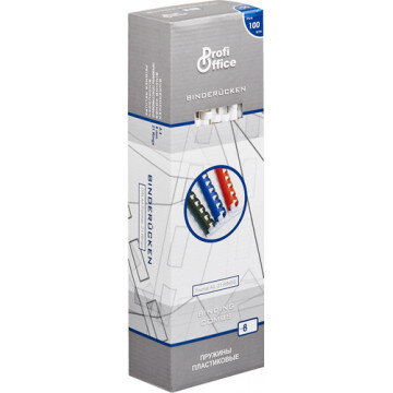 Пружины для переплета пластиковые ProfiOffice 8мм, белые 100шт/уп.