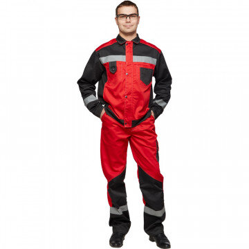 Спец.одежда летняя Костюм мужской л21-КПК красн/черн. (р.56-58) 182-188