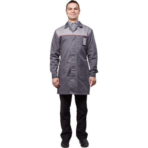 Халат рабочий у19-ХЛ т-сер/св-сер (р.48-50) 170-176