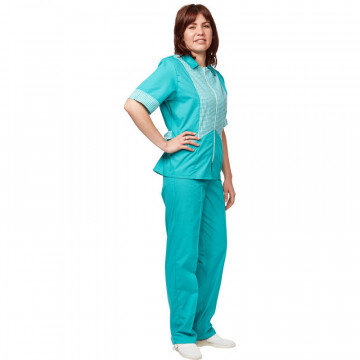 Костюм для горничных и уборщиц женский у10-КБР бирюза (р.60-62)р.170-176