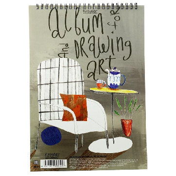 Альбом для рисования 40л А4,спираль сверху,блок 100гр, Серия Арт 00032