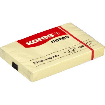 Блок-кубик Kores бум.для зам. 75х50 желтая 100л. ?46057